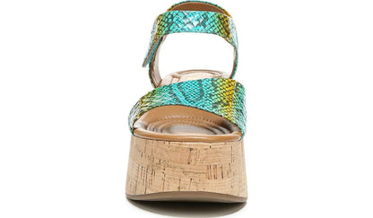 Sarto Demi 3 Platform Wedge Sandal - Aqua Multi Leather