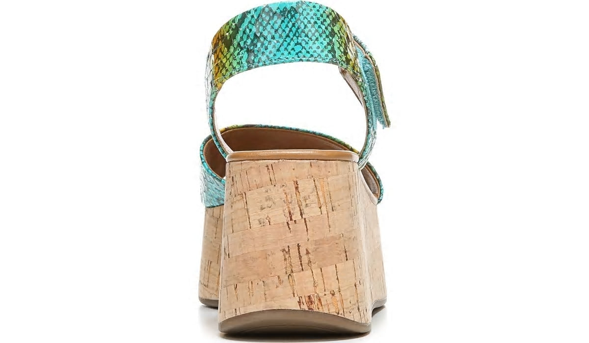 Sarto Demi 3 Platform Wedge Sandal - Aqua Multi Leather