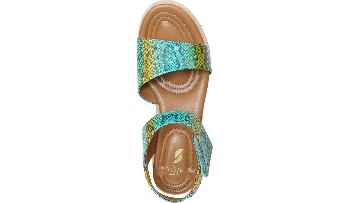 Sarto Demi 3 Platform Wedge Sandal - Aqua Multi Leather