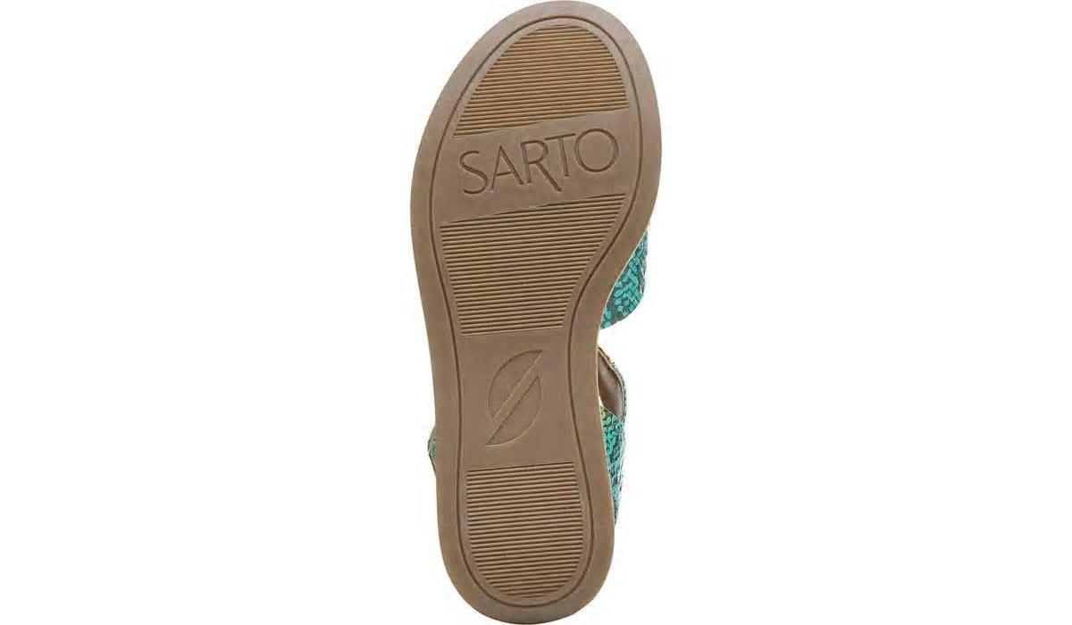 Sarto Demi 3 Platform Wedge Sandal - Aqua Multi Leather