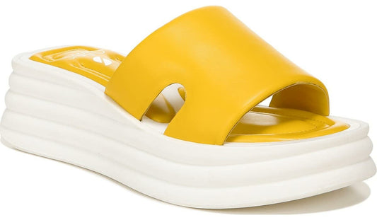 Sarto Vina Platform Slide Sandal - Yellow Leather