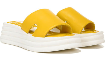Sarto Vina Platform Slide Sandal - Yellow Leather
