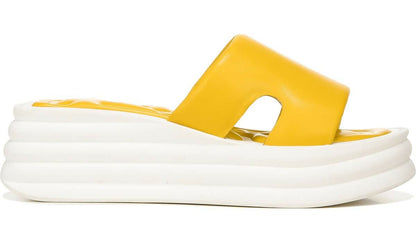 Sarto Vina Platform Slide Sandal - Yellow Leather