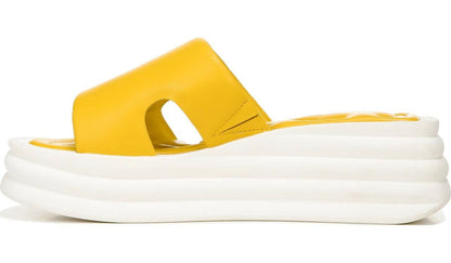 Sarto Vina Platform Slide Sandal - Yellow Leather