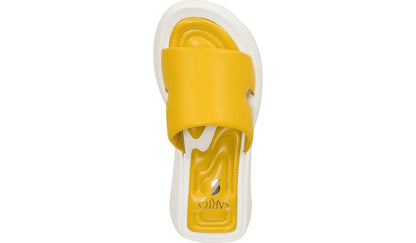 Sarto Vina Platform Slide Sandal - Yellow Leather