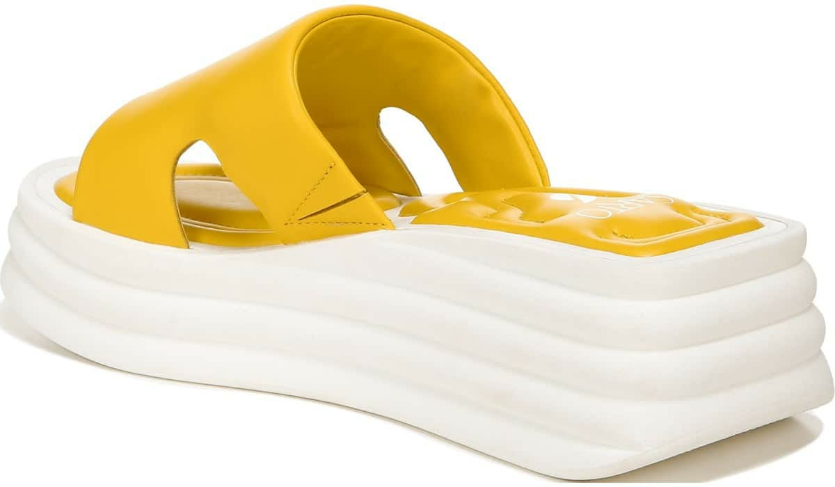 Sarto Vina Platform Slide Sandal - Yellow Leather