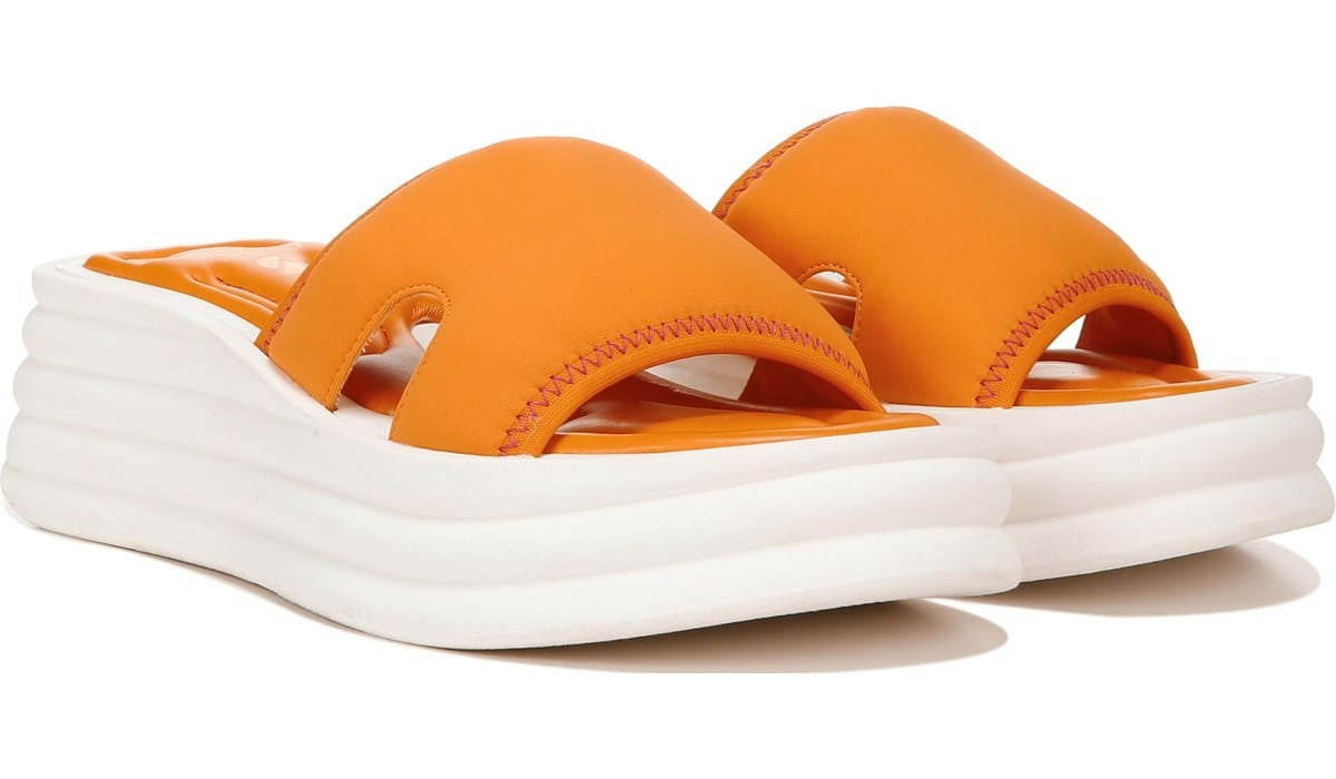Sarto Vina 2 Platform Slide Sandal - Orange Fabric