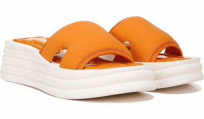 Sarto Vina 2 Platform Slide Sandal - Orange Fabric
