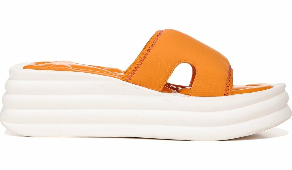 Sarto Vina 2 Platform Slide Sandal - Orange Fabric