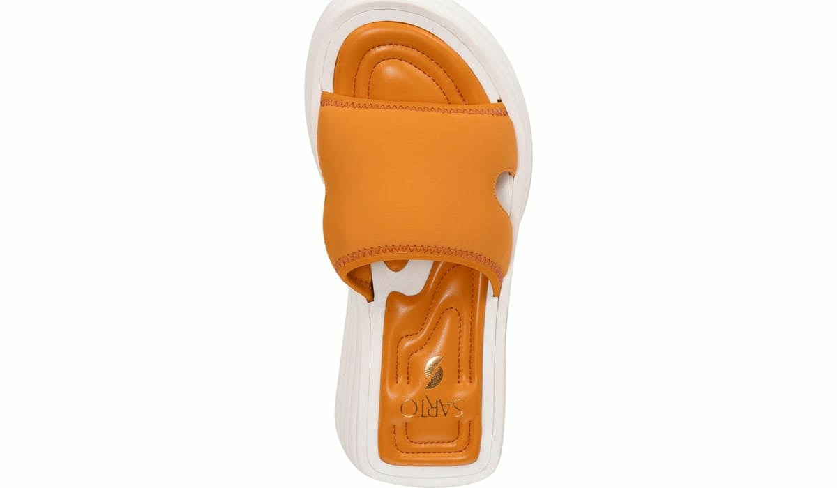 Sarto Vina 2 Platform Slide Sandal - Orange Fabric