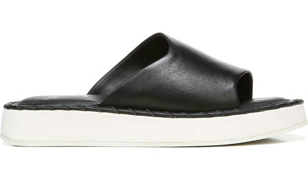 Sarto Zoe Slide Sandal - Black Leather