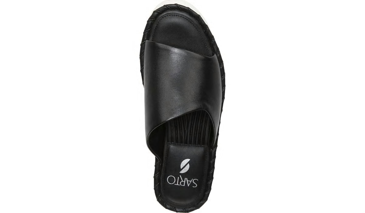 Sarto Zoe Slide Sandal - Black Leather