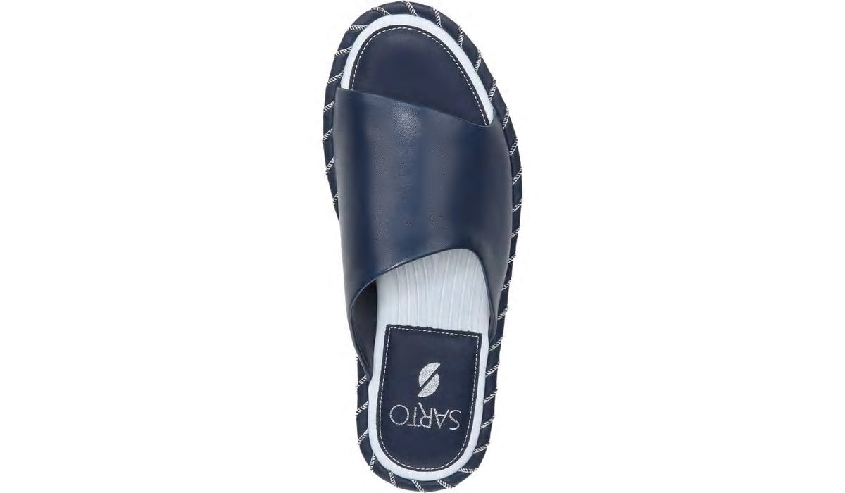 Sarto Zoe Slide Sandal - Navy Leather